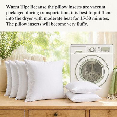 18x18 Inch Pillow Inserts Set of 4 Brushed Microfiber Down Alternative Square Cushion Throw