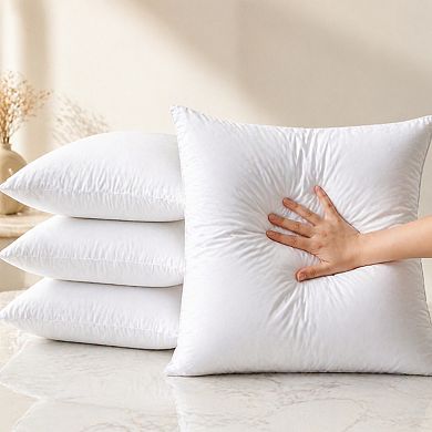18x18 Inch Pillow Inserts Set of 4 Brushed Microfiber Down Alternative Square Cushion Throw