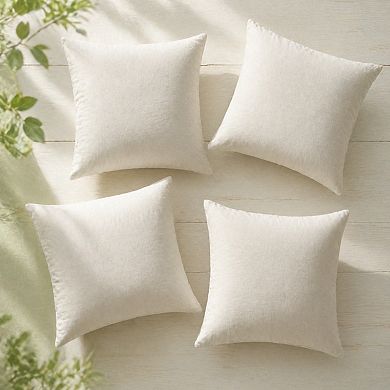 18x18 Inch Pillow Inserts Set of 4 Brushed Microfiber Down Alternative Square Cushion Throw
