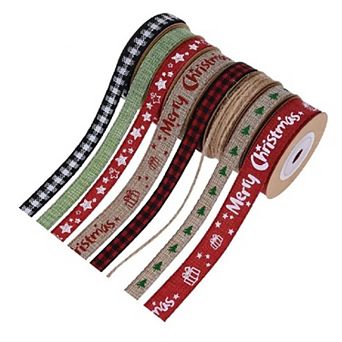 8 Roll Burlap Mesh Ribbon Set 45 Yard DIY Craft Gift Wrapping Tape