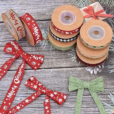 8 Roll Burlap Mesh Ribbon Set 45 Yard DIY Craft Gift Wrapping Tape