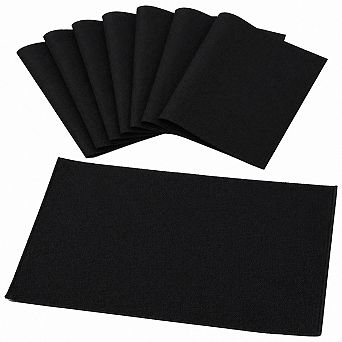 Set of 8 Linen-Type Polyester Placemats: Heat Resistant, Machine Washable, Wrinkle Free Rustic