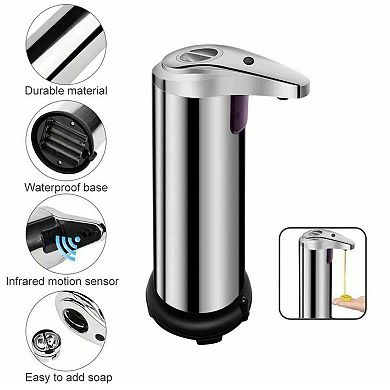 Automatic Soap Dispenser Touchless Sensor Stainless Steel Pump 250ml