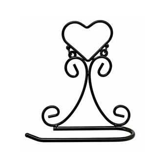 Cast Iron Toilet Paper Holder Wall Mount Brown Heart Shape Bathroom