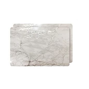 Foiled Granite Thick Cork Heat Resistant Dining Table Placemats Set Of 2 Rectangle Marbled