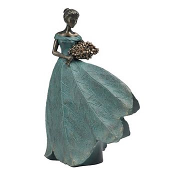 Leaf Angel Fairy Statue Table Decor Indoor Outdoor Garden Sculpture Gift