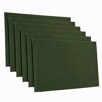 Basic Everyday Ribbed Tabletop Cotton Placemat Set 6 pc