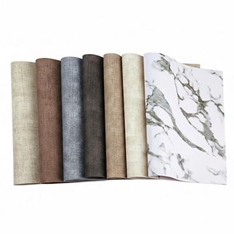 Leather Heat Resistant Placemats Set of 6 Waterproof Wipeable Washable Anti-slip Double Sided