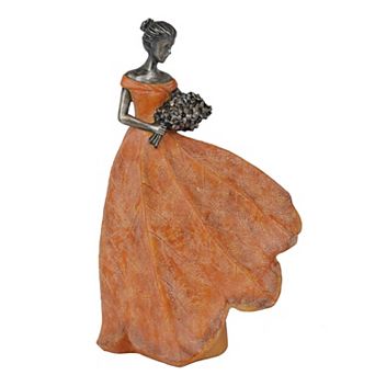 Leaf Angel Fairy Statue Table Decor Indoor Outdoor Garden Sculpture Gift