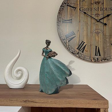 Leaf Angel Fairy Statue Table Decor Indoor Outdoor Garden Sculpture Gift