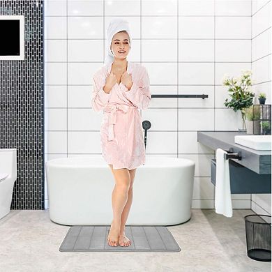 Memory Foam Bath Rug Set 3 Piece Non-slip Absorbent Shaggy Bathroom Mats Machine Washable Plush