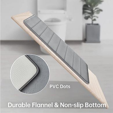 Memory Foam Bath Rug Set 3 Piece Non-slip Absorbent Shaggy Bathroom Mats Machine Washable Plush