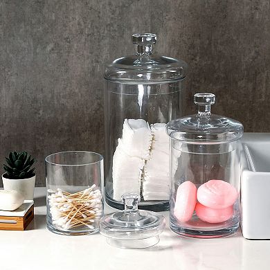 Glass Jar Set Clear Lid Decorative Kitchen Bathroom Storage Canisters Wedding Centerpiece Candy