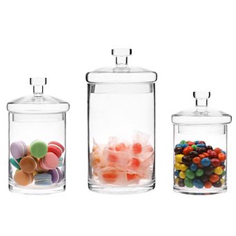 Glass Jar Set Clear Lid Decorative Kitchen Bathroom Storage Canisters Wedding Centerpiece Candy