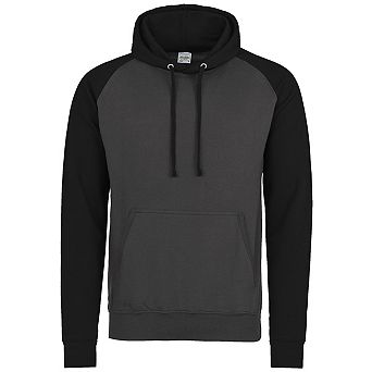 Awdis Just Hoods Adults Unisex Two Tone Hooded Baseball Sweatshirt/Hoodie
