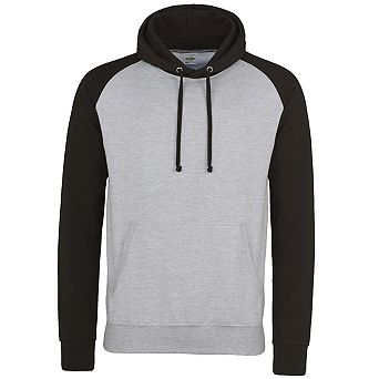 Awdis Just Hoods Adults Unisex Two Tone Hooded Baseball Sweatshirt/Hoodie