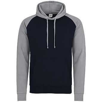 Awdis Just Hoods Adults Unisex Two Tone Hooded Baseball Sweatshirt/Hoodie