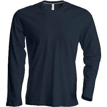 Kariban Mens Slim Fit Long Sleeve Crew Neck T-Shirt