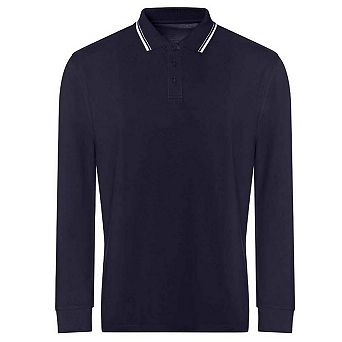 Awdis Mens Tipped Long-Sleeved Polo Shirt