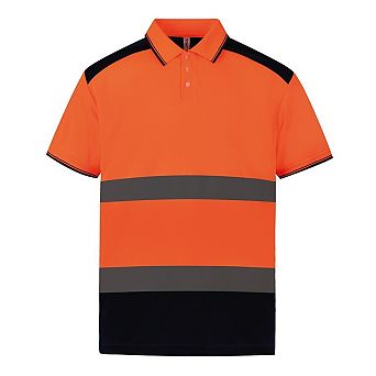 Yoko Mens Two Tone Hi-Vis Polo Shirt