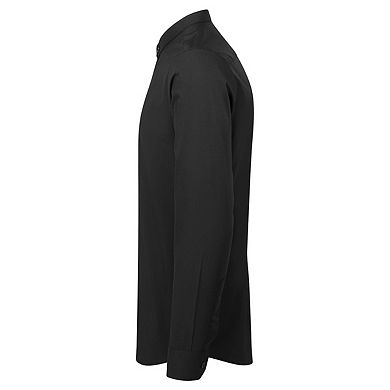 Premier Mens Banded Collar Long-Sleeved Formal Shirt