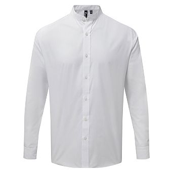 Premier Mens Grandad Collar Long-Sleeved Shirt