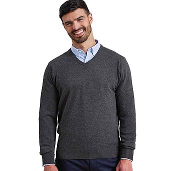 Premier Mens Knitted Cotton Acrylic V Neck Sweatshirt