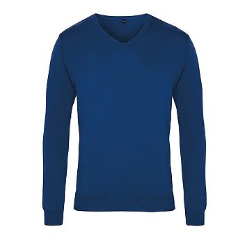 Premier Mens Knitted Cotton Acrylic V Neck Sweatshirt