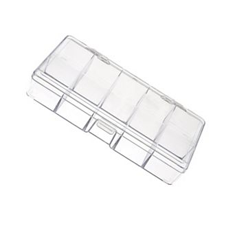 John Bead 17.8x9.5x3cm Clear Plastic Rectangle Jewelry Storage Containers with 10 compartments