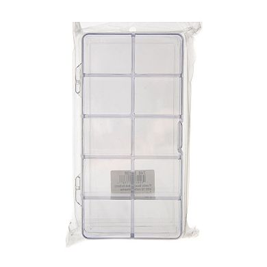 John Bead 17.8x9.5x3cm Clear Plastic Rectangle Jewelry Storage Containers with 10 compartments