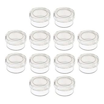 John Bead 3x1.2cm Clear Plastic Mini Round Jewelry Storage Organizer Containers with Lid, 12 pc