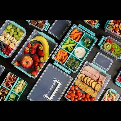 John Bead Joy Filled Storage 3 Stackable Plastic Storage Organizing Box with Lids, 4.5x3x1.5in