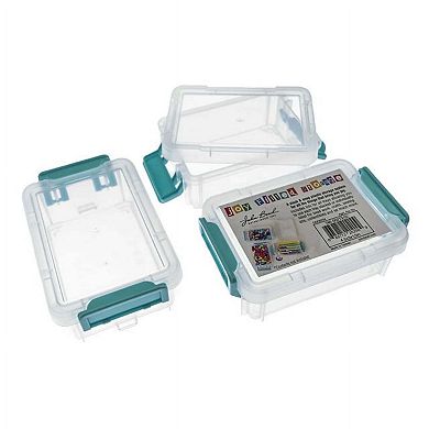 John Bead Joy Filled Storage 3 Stackable Plastic Storage Organizing Box with Lids, 4.5x3x1.5in