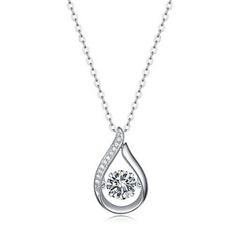 1-Carat Moissanite Pendant Necklace, S925 Sterling Silver Fine Jewelry