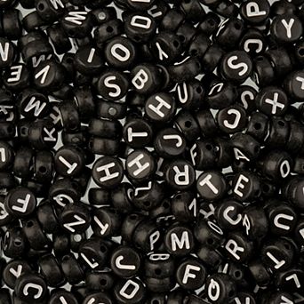 John Bead 4x7mm Plastic Round Alphabet Craft Beads for DIY Jewelry Bracelet Necklace Making, 72g