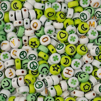 John Bead 4x7mm Plastic Round Alphabet Craft Beads for DIY Jewelry Bracelet Necklace Making, 72g