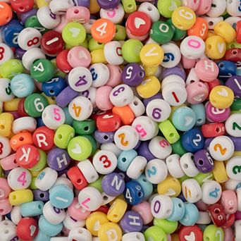 John Bead 4x7mm Plastic Round Alphabet Craft Beads for DIY Jewelry Bracelet Necklace Making, 72g