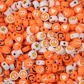 John Bead 4x7mm Plastic Round Alphabet Craft Beads for DIY Jewelry Bracelet Necklace Making, 72g