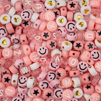 John Bead 4x7mm Plastic Round Alphabet Craft Beads for DIY Jewelry Bracelet Necklace Making, 72g