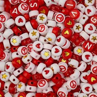 John Bead 4x7mm Plastic Round Alphabet Craft Beads for DIY Jewelry Bracelet Necklace Making, 72g