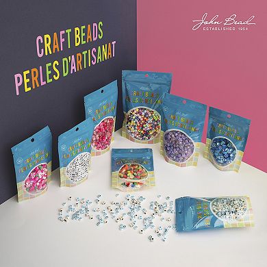 John Bead Assorted Plastic Alphabet Craft Beads for DIY Jewelry Bracelet Necklace Making, 72g