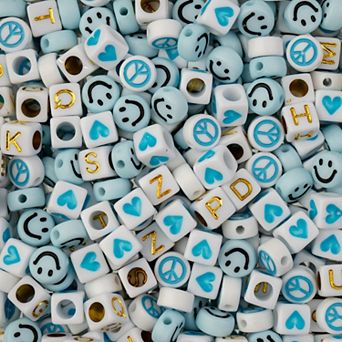 John Bead Assorted Plastic Alphabet Craft Beads for DIY Jewelry Bracelet Necklace Making, 72g