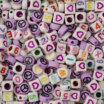 John Bead Assorted Plastic Alphabet Craft Beads for DIY Jewelry Bracelet Necklace Making, 72g