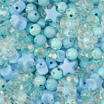 John Bead 8mm Star Beads Mixed Plastic Beads for DIY Jewelry Bracelet Necklace Making, 70g