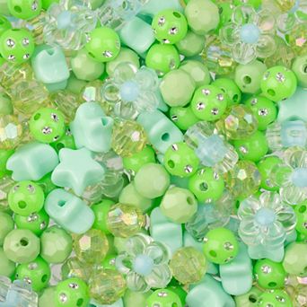 John Bead 8mm Star Beads Mixed Plastic Beads for DIY Jewelry Bracelet Necklace Making, 70g