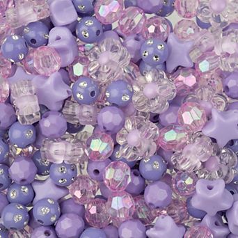 John Bead 8mm Star Beads Mixed Plastic Beads for DIY Jewelry Bracelet Necklace Making, 70g