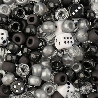 John Bead 6x9mm Mixed Plastic Pony Beads for DIY Jewelry Bracelet Necklace Making, 120g