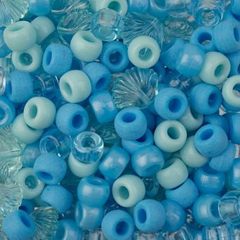 John Bead 6x9mm Mixed Plastic Pony Beads for DIY Jewelry Bracelet Necklace Making, 120g
