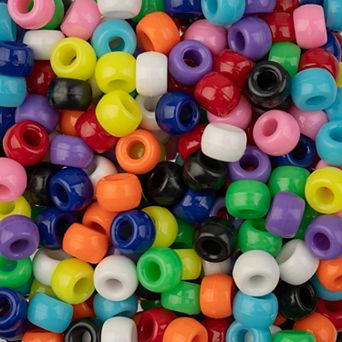 John Bead 6x9mm Mixed Plastic Pony Beads for DIY Jewelry Bracelet Necklace Making, 120g