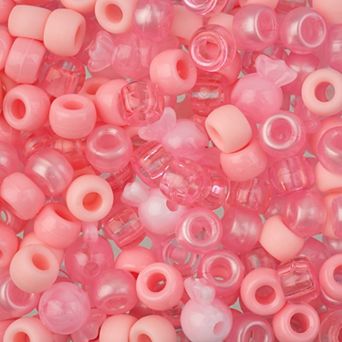 John Bead 6x9mm Mixed Plastic Pony Beads for DIY Jewelry Bracelet Necklace Making, 120g